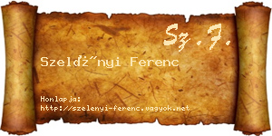 Szelényi Ferenc névjegykártya