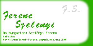 ferenc szelenyi business card